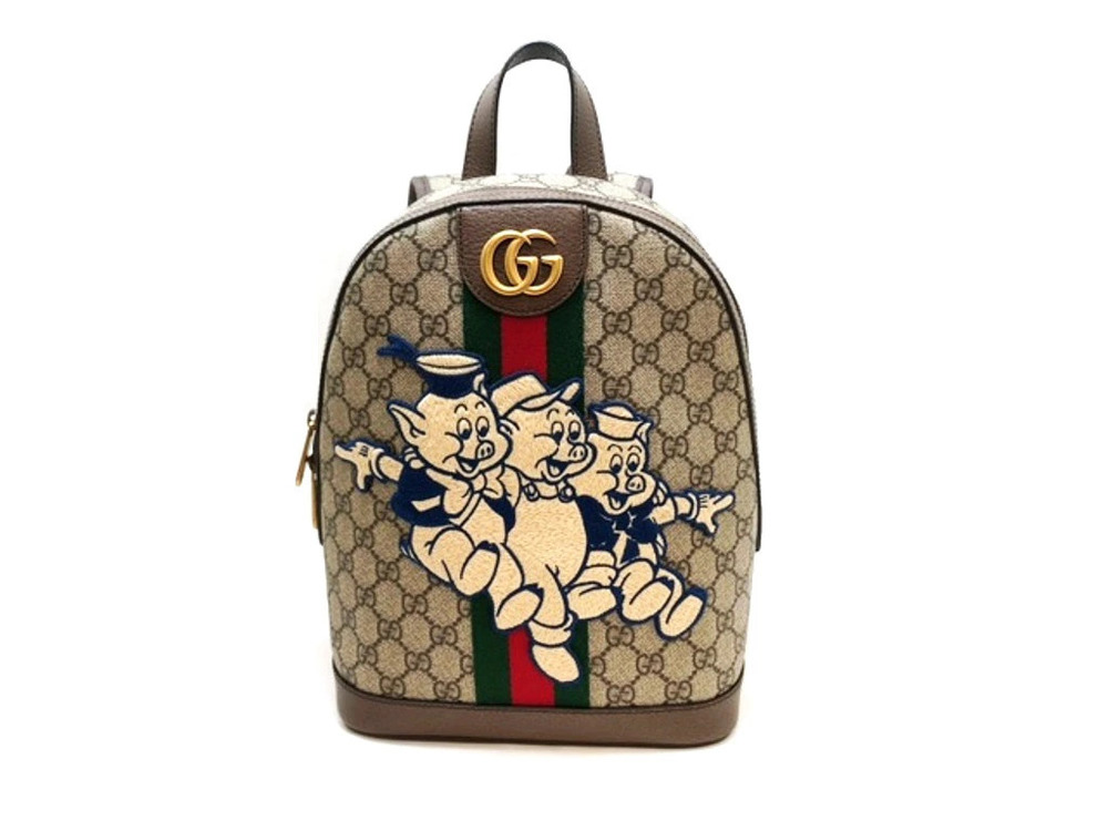 Gucci Ophidia Three Pigs Backpack Beige Cream